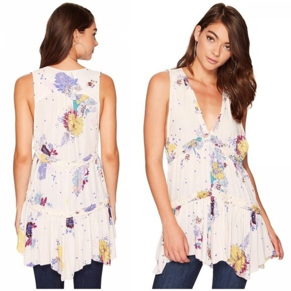 Free People Tops - Free People Purple Haze floral tunic